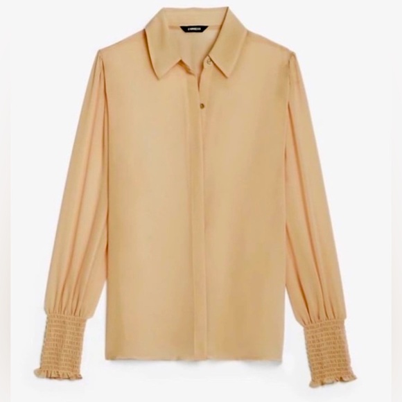 Express Smocked Cuff Portofino Blouse - Picture 3 of 6